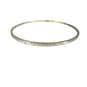 Vintage Sterling Silver Bangle Bracelet TH 8B Mexico Taxco 925 Greek Key